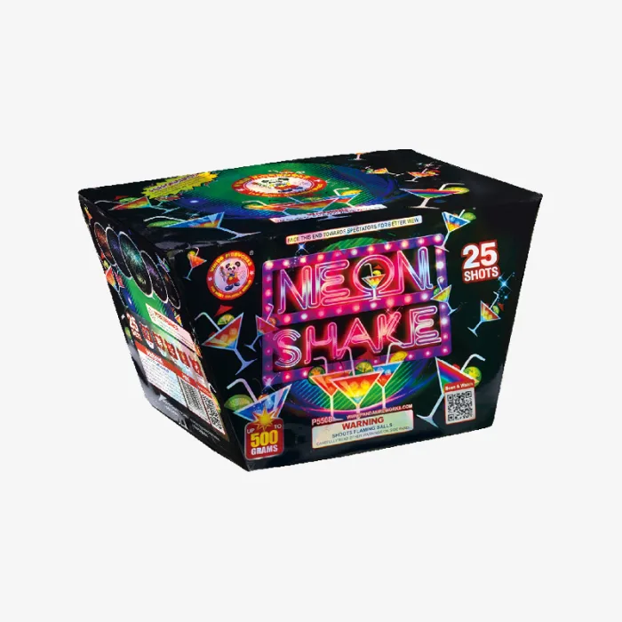Neon Shake (25 Shots) Fan-Firing Aerial Cake