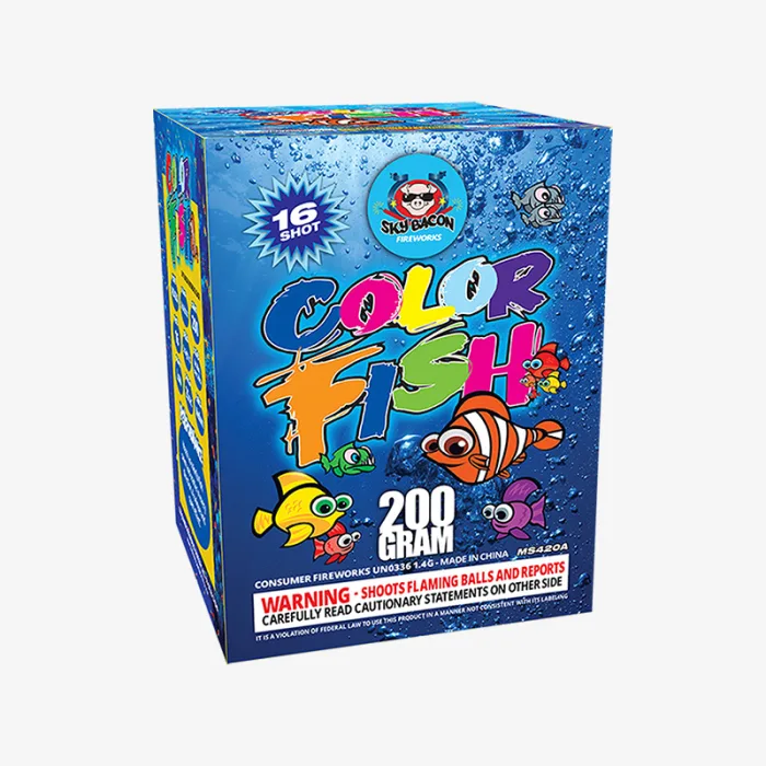 Color Fish (16 Shots) Straight-Firing Aerial Cake
