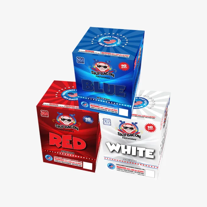 Red, White, Blue (48 Total Shots) Aerial Cake Assortment