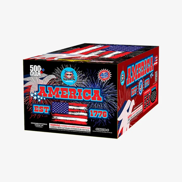 America EST 1776 (45 Shots) Fan-Firing Aerial Cake