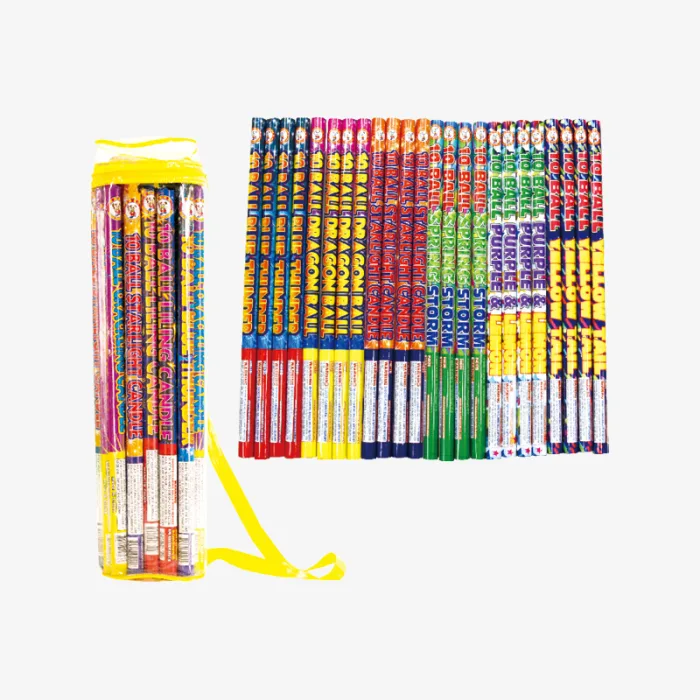 Roman Candle Poly Pack (10 Shots) Assorted Roman Candle Pack