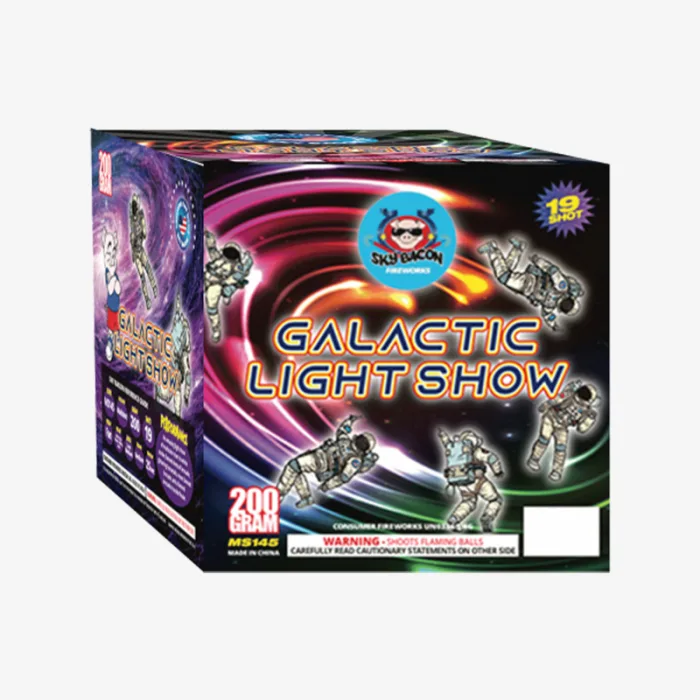 Galactic Light Show (19 Shots) Fan-Firing Aerial Cake