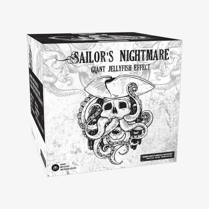 Sailor's Nightmare (16 Shots) Straight-Firing Aerial Cake with Huge Jellyfish Effects