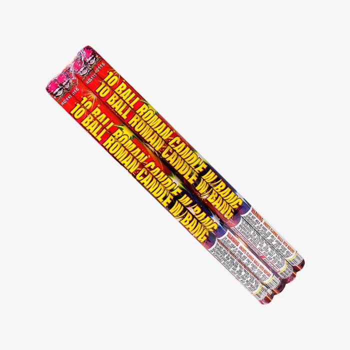 10 Ball Roman Candle With Bang (10 Shots) Roman Candle Pack